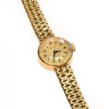 A lady's 14 carat gold wristwatch, signed Oriosa, case back stamped 14k0585Surface scratches,