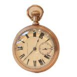 A gold plated open faced pocket watch, circa 1910, lever movement signed Fearless, 53mm wide