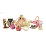 A collection of ceramics and glass, including Lladro, Beswick Beatrix potter figure, and Art