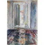 Jane Corsellis NEAC, RWS, RCA (b.1940)"Interior with Turkish Carpet"Signed, watercolour, together