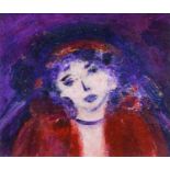 Maggie Brandon Jones (Contemporary)"Girl with Red Hair"Signed verso, mixed media, together with a