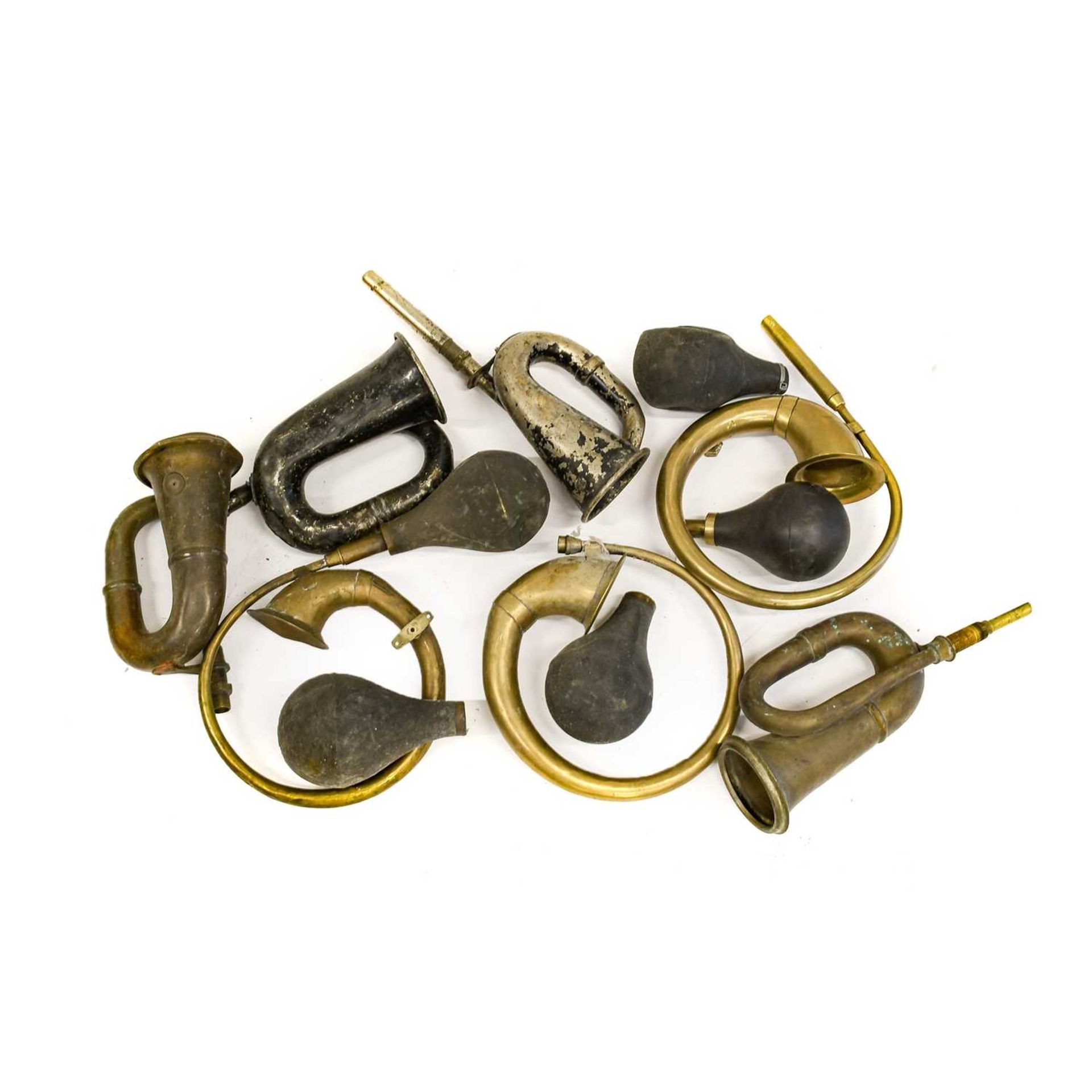 Seven Assorted Vintage Brass and Metal Horns