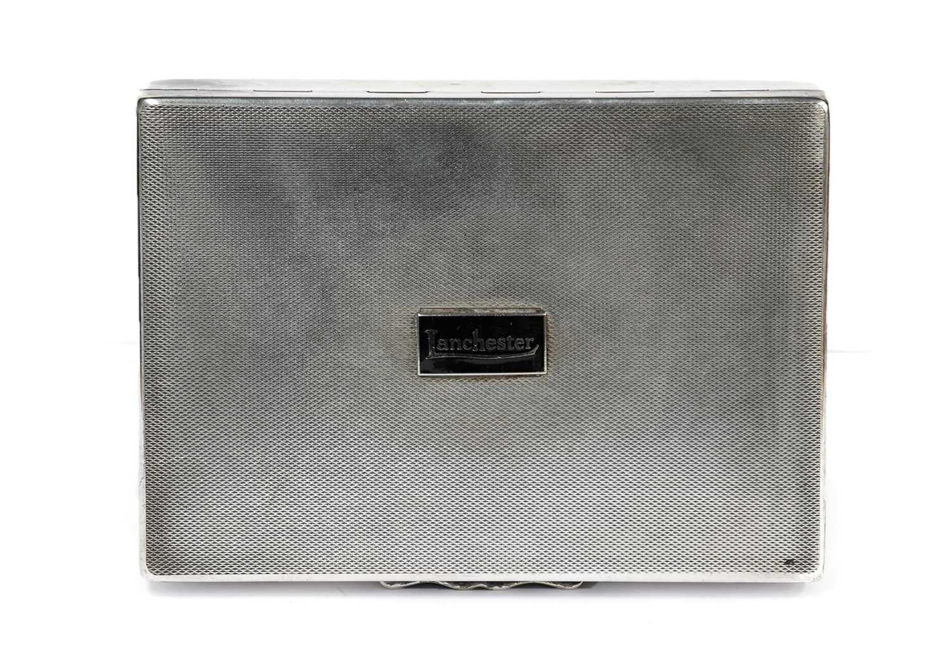 A 1930's Chrome Plated Desktop Cigarette Box, to promote Lanchester Cars of England, with an - Image 3 of 3