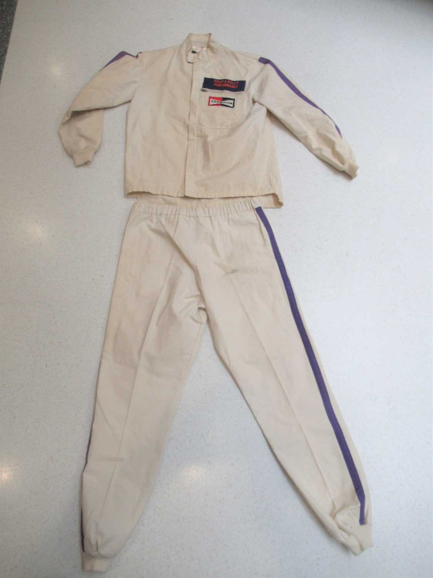 A Nomex Blue and Red Car Racing Suit, 40 inch chest size, and a Nomex Two Piece Green and Purple - Image 3 of 5