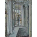 W* J* Hall (19th/ 20th Century)"The Window"Signed and dated (19)21, pastel, 30cm by 22.5cm