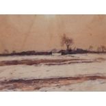 Fred Lawson (1888-1968)Snowbound Dales landscape Signed, watercolour, 28cm by 38cm