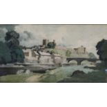 Bertram Nicholls (1883-1974)"Richmond Castle"Signed, watercolour, 33cm by 61cmProvenance: The Fine