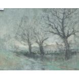 John Falconer Slater (1857-1937)Winter landscapeSigned, pastel, 39cm by 49cm