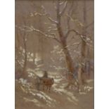 Henry Earp Senior (1831-1914)"Winter Landscape in Sussex"Signed, watercolour, 22.5cm by 16cm