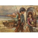 Nino Salvadori (b.1918)Children of NaplesSigned, oil on canvas, 47cm by 66.5cm