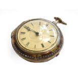 An underpainted horn silver pair cased verge pocket watch, signed Thos Tarbuck, LiverpoolOuter