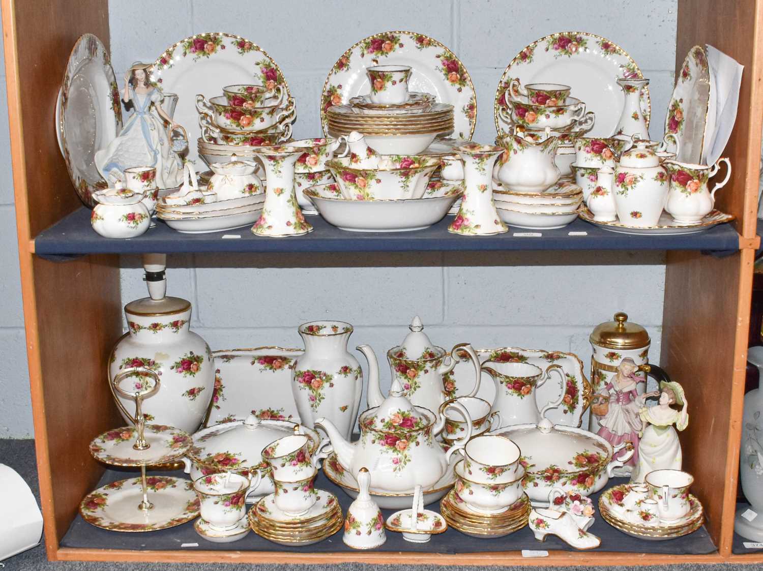 An extensive collection of Royal Albert "Old Country Roses" dinner wares including dinner plates,