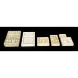 A 18th century Cantonese carved ivory card case; together with a similar Anglo Indian pierced