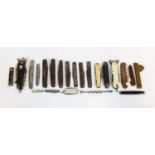Collection of assorted pen knives and accessories, comprising examples by SWR Co Ltd, Westby &