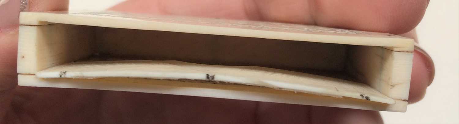 A 18th century Cantonese carved ivory card case; together with a similar Anglo Indian pierced - Image 5 of 13