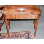 A George III mahogany foldover tea table, 91cm by 45cm by 75cm