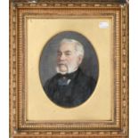 M*L* Waller (19th century) Portrait of William Watson of Spring Lodge Oil on board, together with