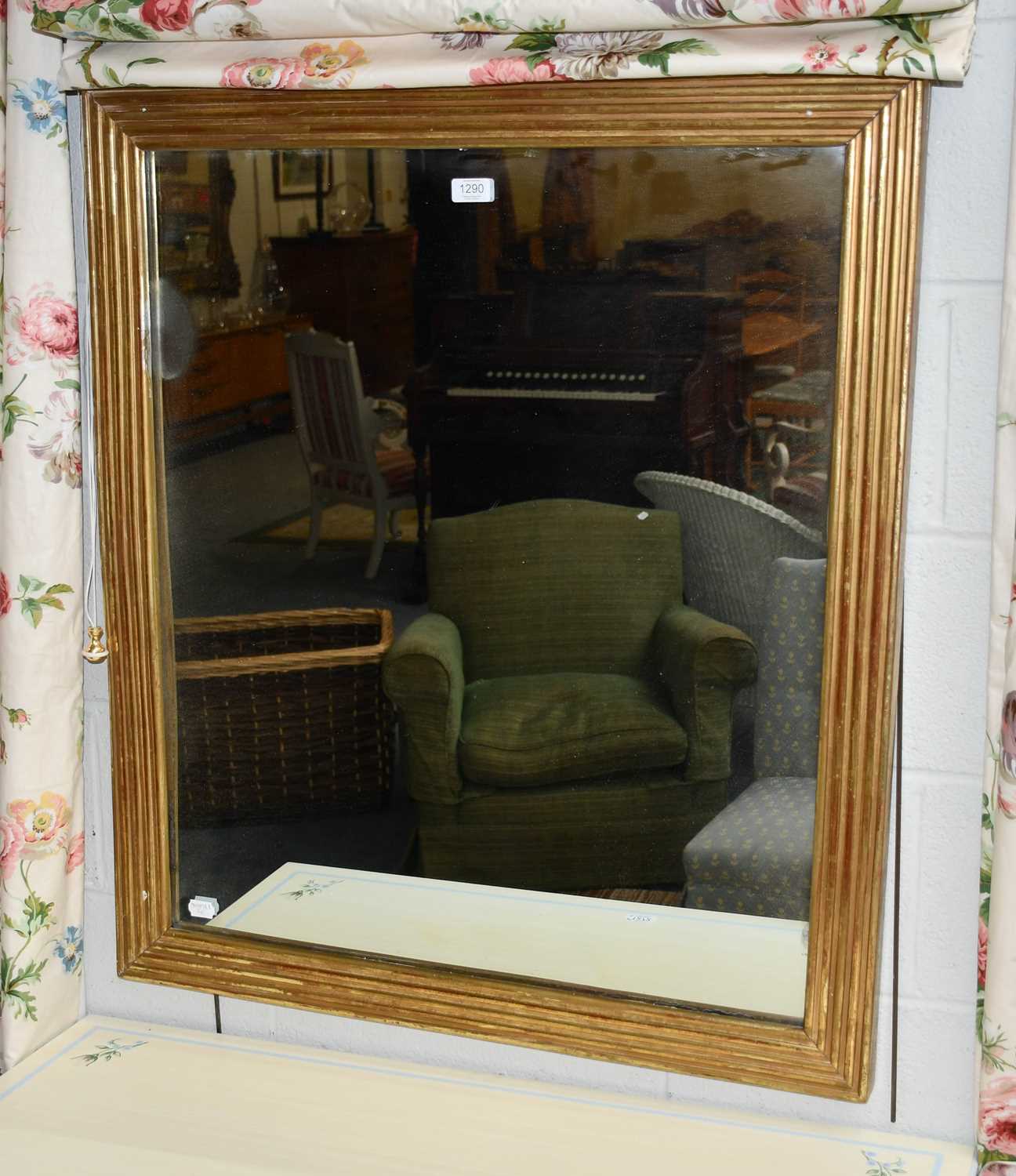 A 19th century wall mirror in reeded gilt wood frame with mercury plate, 95cm by 82cm,