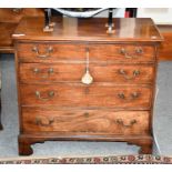 A George III mahogany straight front chest of four long graduated drawers, 90cm by 48cm by 84cm