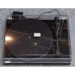 Pro Ject carbon EVO gloss black turn table, together with a quantity of LP and 45 single records,