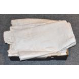 Late 19th/Early 20th Century Linen Damask Cloths, comprising a large banqueting cloth woven with '