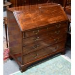 A George III mahogany bureau, 104cm by 50cm by 101cm