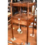 A George III mahogany washstand, 35cm square by 78cm