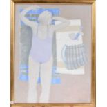 * Murray (Contemporary) Scottish Lady snoozing on a beach Signed, oil on canvas, 90cm by 70cm