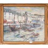 George Hann (1900 - 1979)Harbour Scene, CornwallSigned, oil on canvas, 49.5cm by 59.5cm