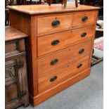 A 19th century satinwood four height straight front chest of drawers, 105cm by 51cm by 105cm