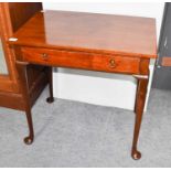 A Georgian mahogany side table, fitted with single drawer raised upon pad feet, 69cm by 43cm by 72cm