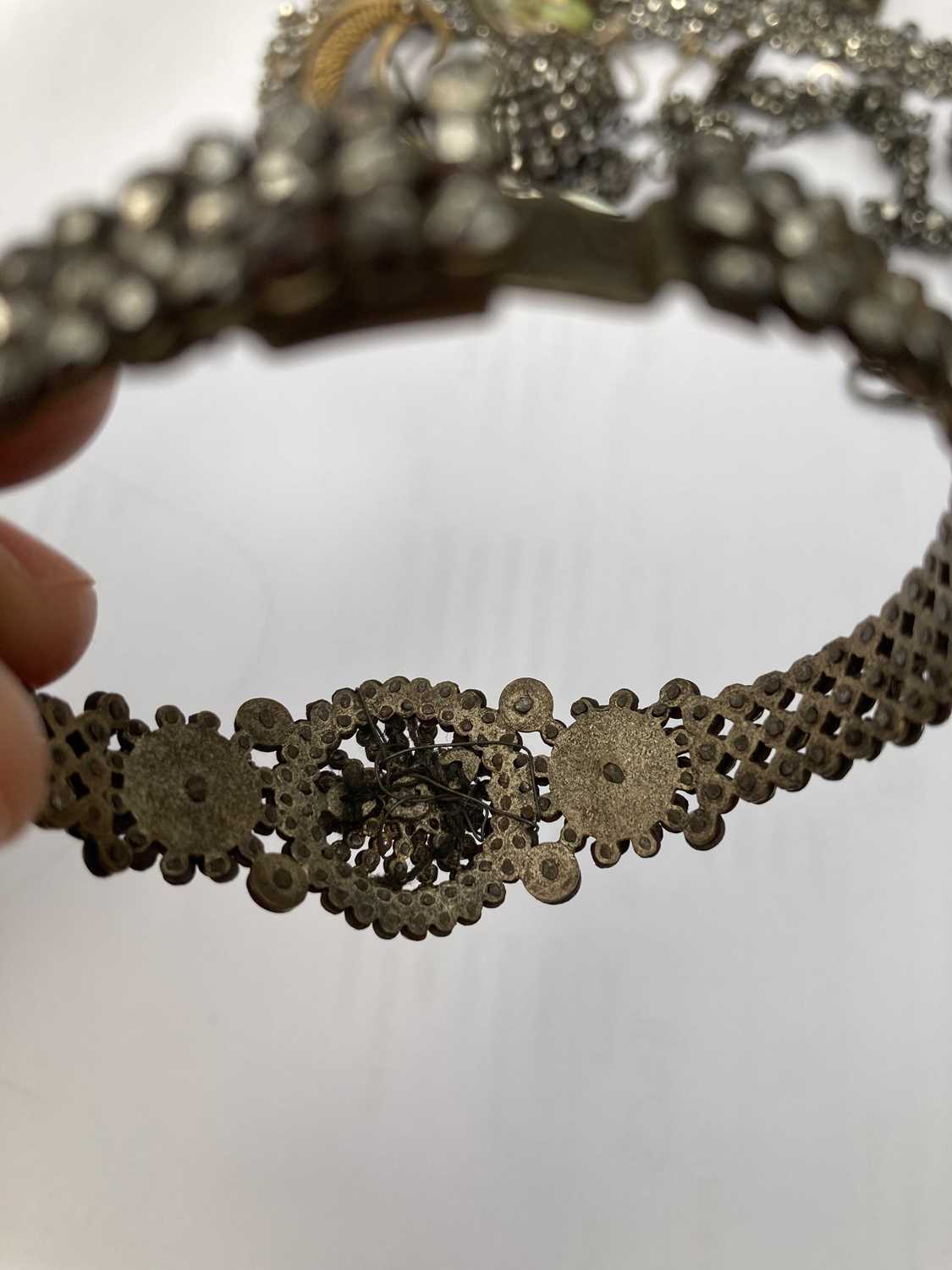 19th Century and Later Cut Steel Jewellery, comprising a decorative tiara with rotating flower heads - Image 5 of 19