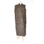 French Quilted Long Coat, incorporating CP Oberkampf's 18th century block printed fabric 'Bonne