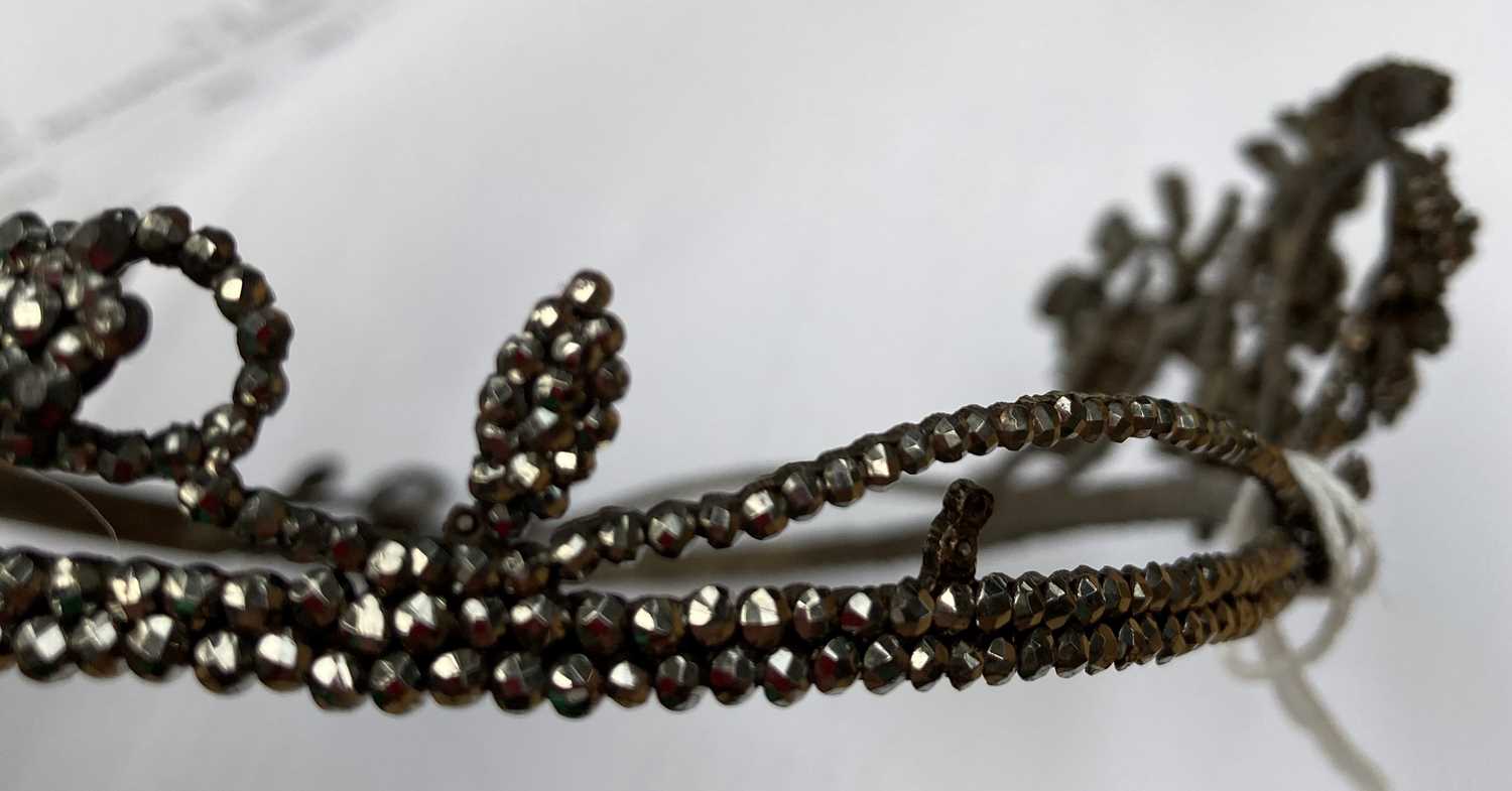 19th Century and Later Cut Steel Jewellery, comprising a decorative tiara with rotating flower heads - Image 16 of 19