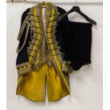 Late 19th Century Gentleman's Uniform comprising a yellow wool waistcoat with pockets to the front