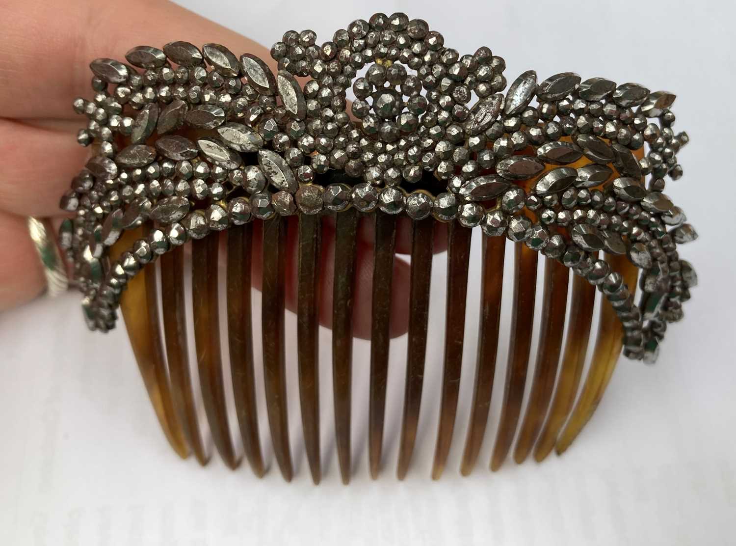 19th Century and Later Cut Steel Jewellery, comprising a decorative tiara with rotating flower heads - Image 12 of 19