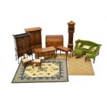 Modern Dolls House 1/12th Scale Georgian Style Furniture and Accessories, comprising a linen