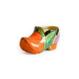 Clarice Cliff (1899-1972): A Fantasque Bizarre Orange Gardenia Sabot or Clog, printed factory marks,