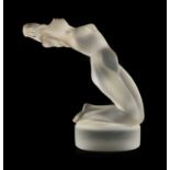 A Post War Lalique Glass Chrysis Figure, designed by Marc Lalique in 1960, the nude female with head