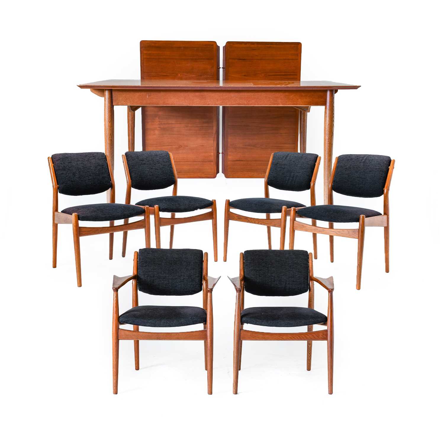 A Danish Sibast Teak and Oak Dining Room Suite, 1958/9, comprising an Extending Table, on four - Image 2 of 2