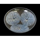 René Lalique (French, 1860-1945): A Blue Stained and Clear Glass Volubilis Bowl, moulded mark R