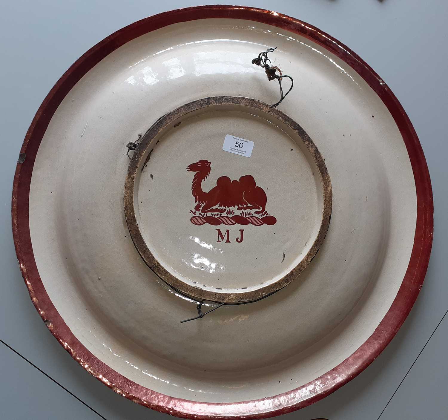 "The Stag Hunt": An Exceptionally Large Maw and Co. Ruby Lustre Charger, the centre decorated with a - Image 2 of 6