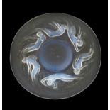 René Lalique (French, 1860-1945): An Opalescent and Clear Glass Ondines Plate, designed 1921,