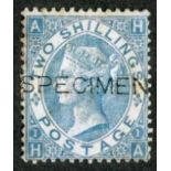 Great Britain 2/- Blue Specimen Overprint