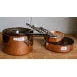 A collection of 19th century copper pans to include a French cream pan and various others (5)