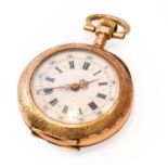 A lady's fob watch, circa 1900, case stamped with the French horses head gold mark for 18 carat