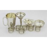 A Collection of Assorted Silver and Silver Plate, the silver including: a cased set of four salt-