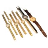 A Lady’s 9ct gold Rotary wristwatch; and five Lady’s wristwatches; a Seiko plated gents quartz