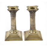 A Pair of Edward VII Silver Candlesticks, by Thomas A. Scott, Sheffield, 1904, each on stepped