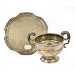 A George VI Silver Salver and a George V Silver Two-Handled Cup, the salver by Frank Cobb and Co.
